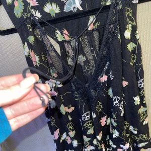 Free People Black Flowy Tank